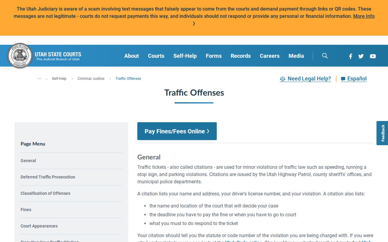 Sanpete County traffic warrant citation deadline and court response information