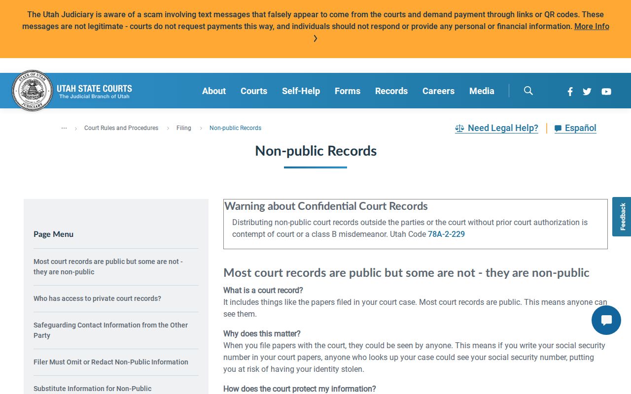 Sanpete County warrant record public and restricted access categories
